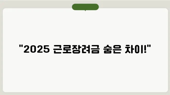 2025 근로장려금 관련 통계 및 트렌드