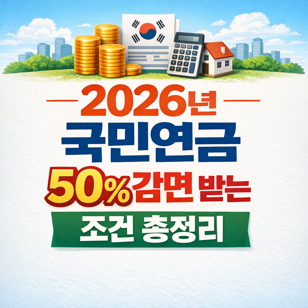 2026년 국민연금 50% 감면 받는 조건 총정리