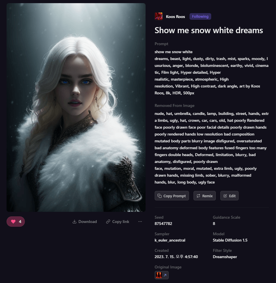 Playground AI 그림 - 판타지 미인