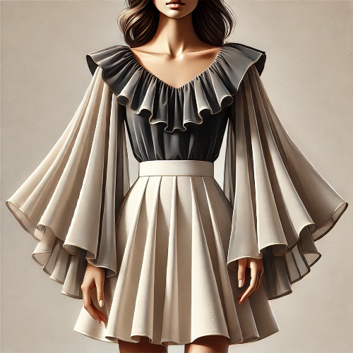 플레어 슬리브 블라우스 (Flare Sleeve Blouse) + a라인스커트