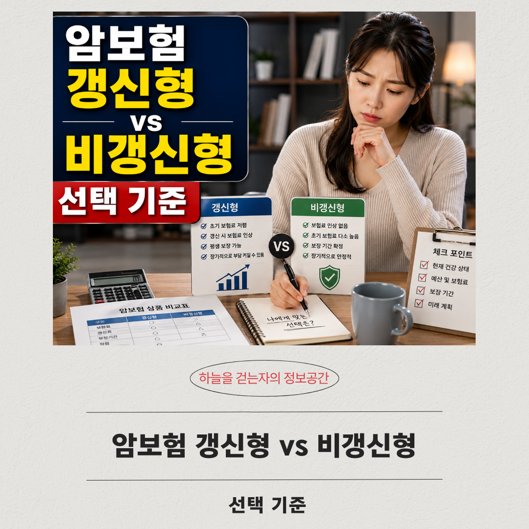 암보험 갱신형 vs 비갱신형 선택 기준