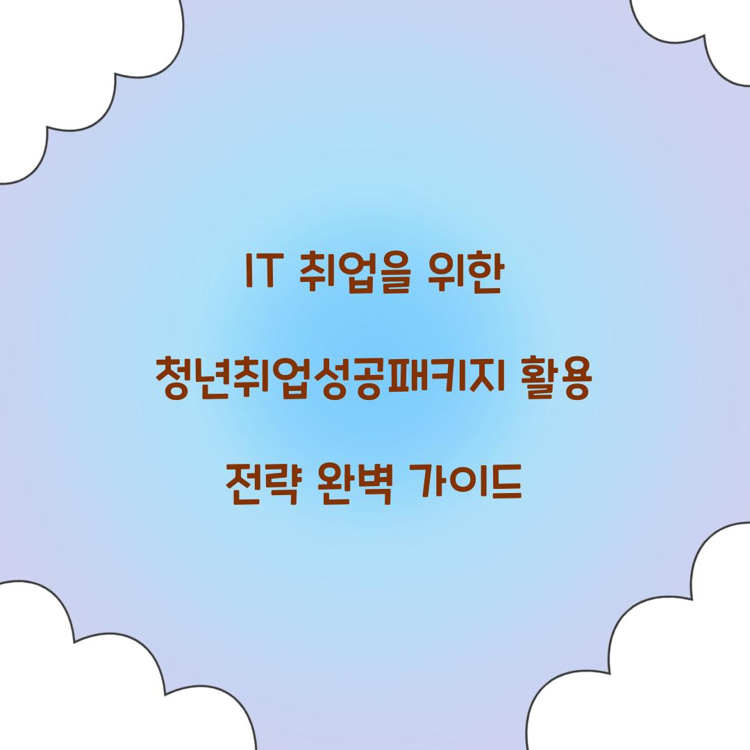 IT 취업을 위한 청년취업성공패키지 활용 전략
