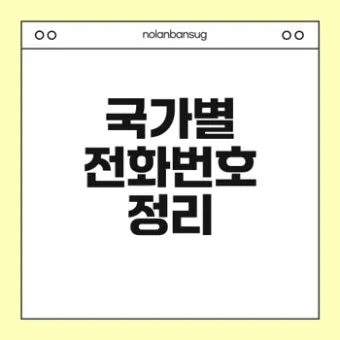 전화번호 국가코드 입력 순서 및 국제전화 연결 팁_18