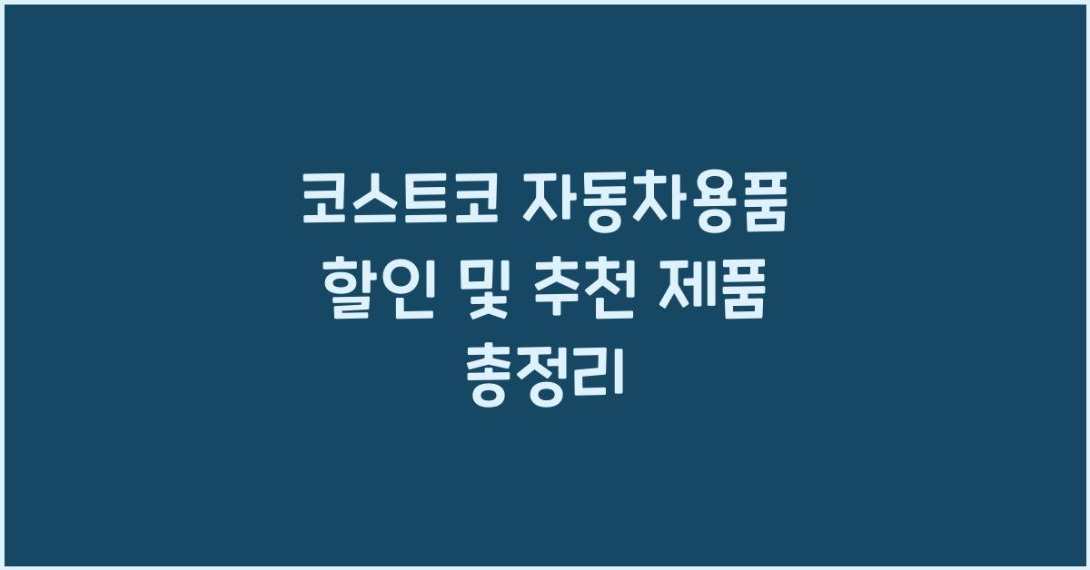 코스트코 자동차용품
