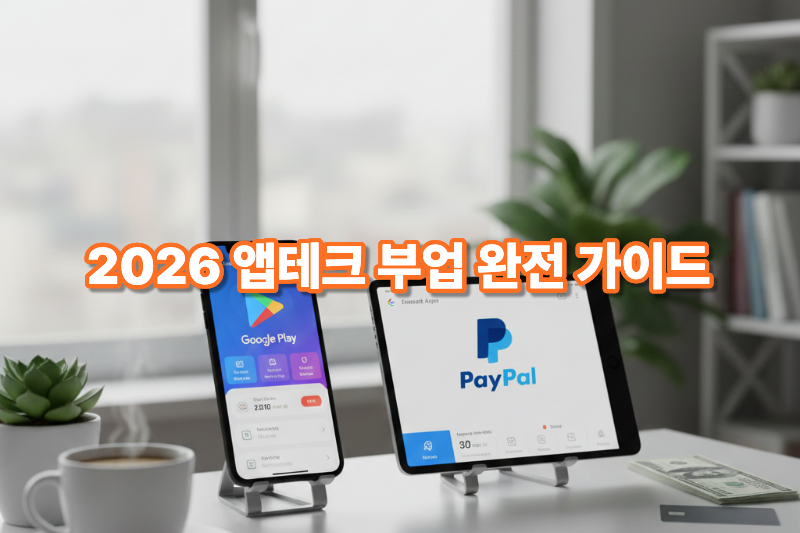 앱테크 부업을 상징하는 스마트폰 화면 이미지