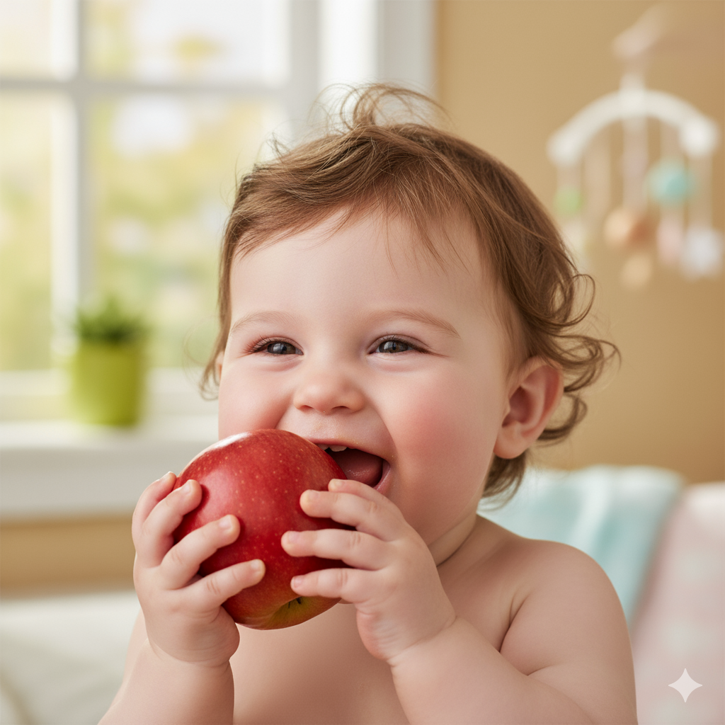사과먹는 아기