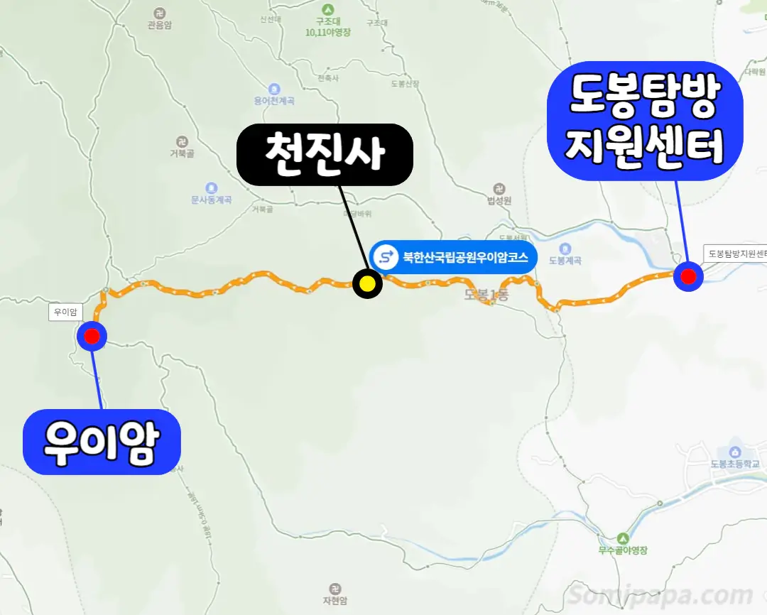북한산-등산경로-우이암코스