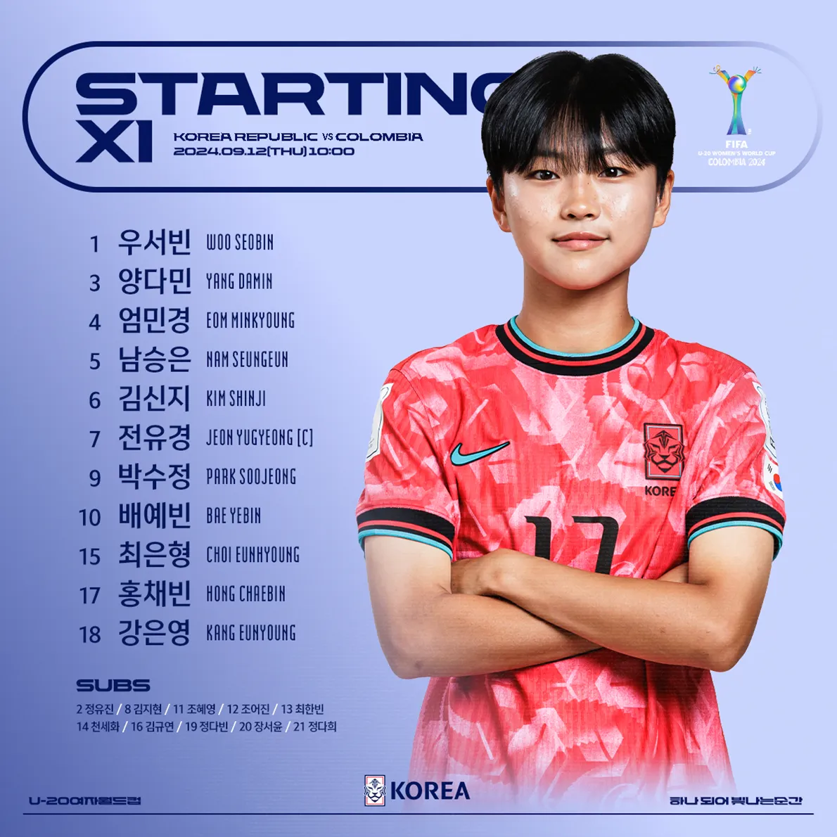 여자 축구 u20 콜롬비아 16강 경기 결과 내용 다시보기 하이라이트 중계