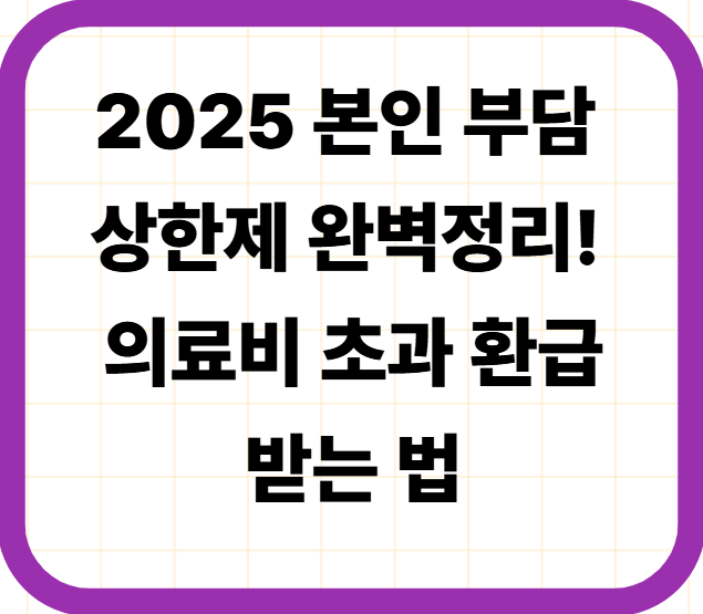 2025 본인 부담 상한제 완벽정리! 의료비 초과 환급받는 법