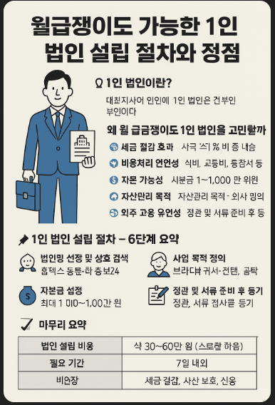 월급쟁이 1인 법인 설립