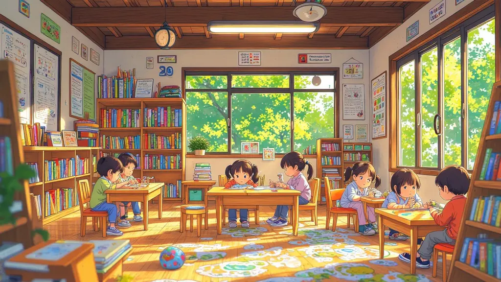 교실에서 공부하는 아이들