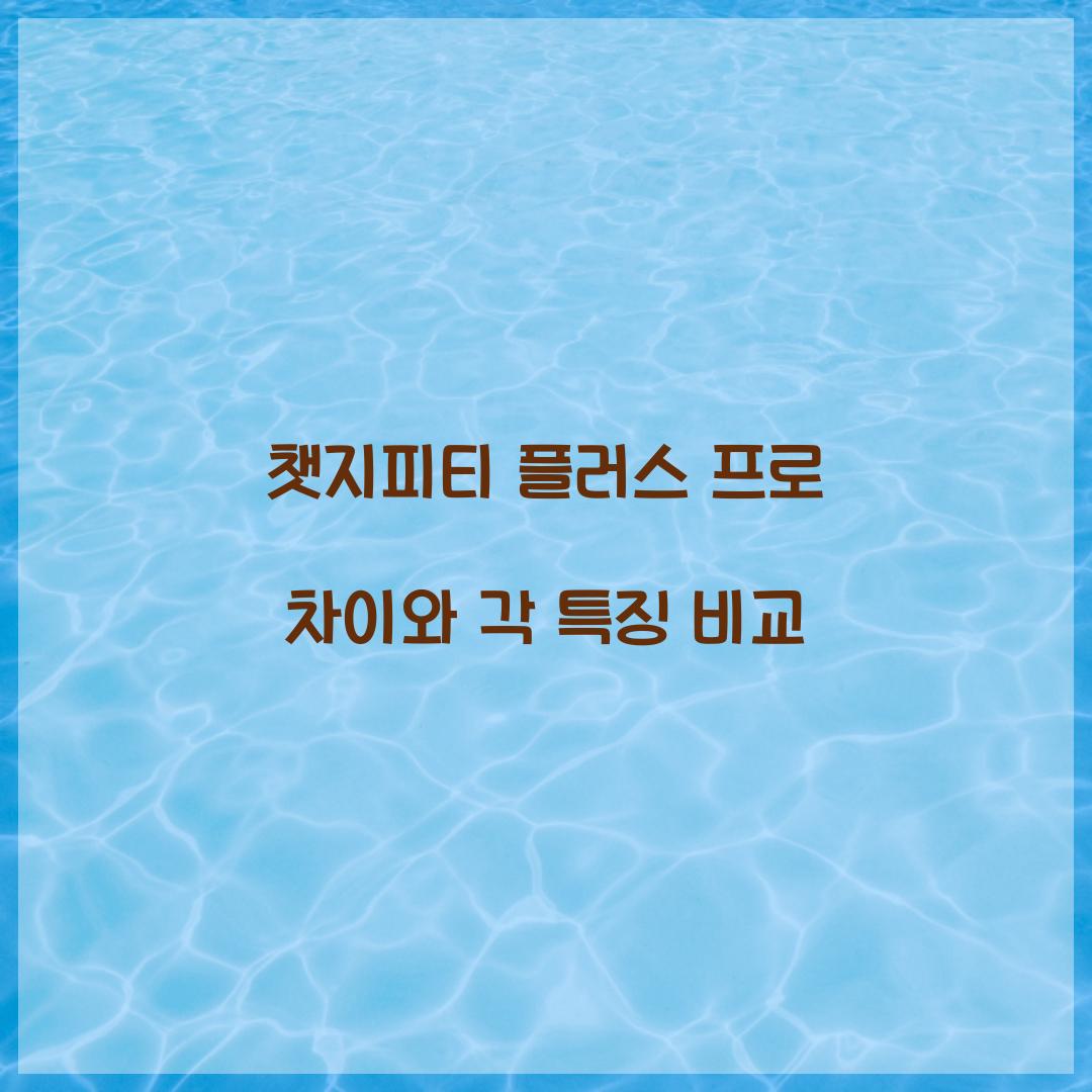 챗지피티 플러스 프로 차이