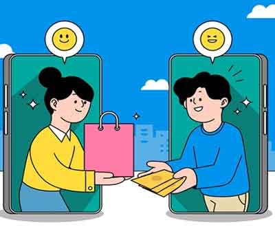 서로 기분좋게 쿨거래 하는 모습