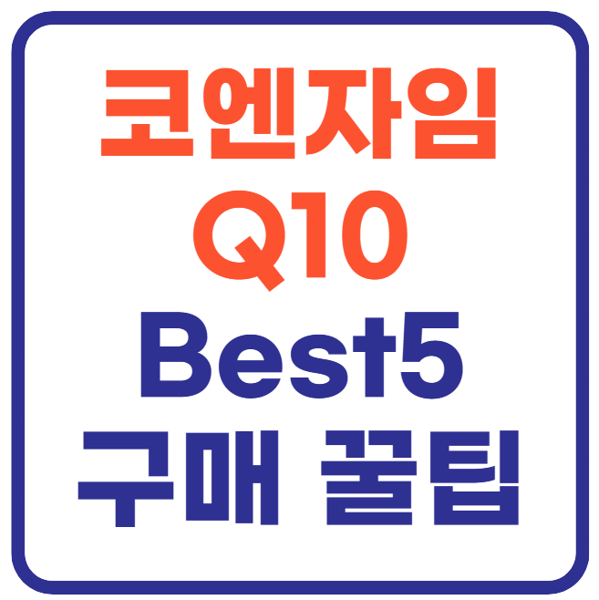 코엔자임 큐텐 추천 Best5(+구매 꿀팁)