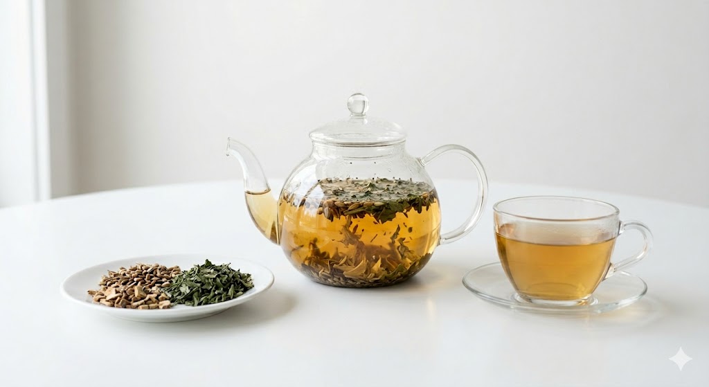 식후에 마시면 소화 기능을 시원하게 활성화하고 독소 배출을 도와 간 건강을 돕는 개운한 밀크씨슬 페퍼민트 블랜딩 차