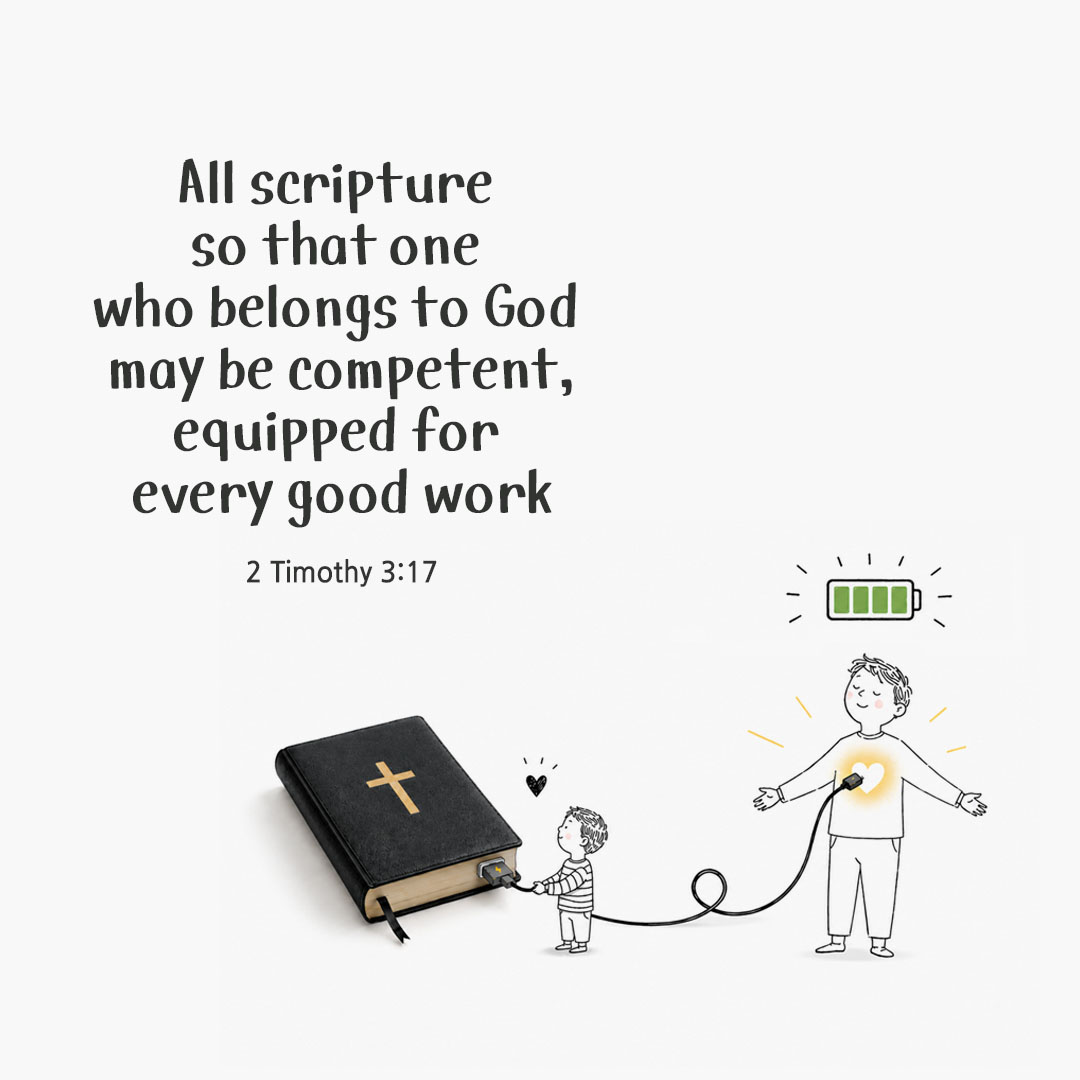 Today's Bible verse card 2 Timothy 3:17 scripture image