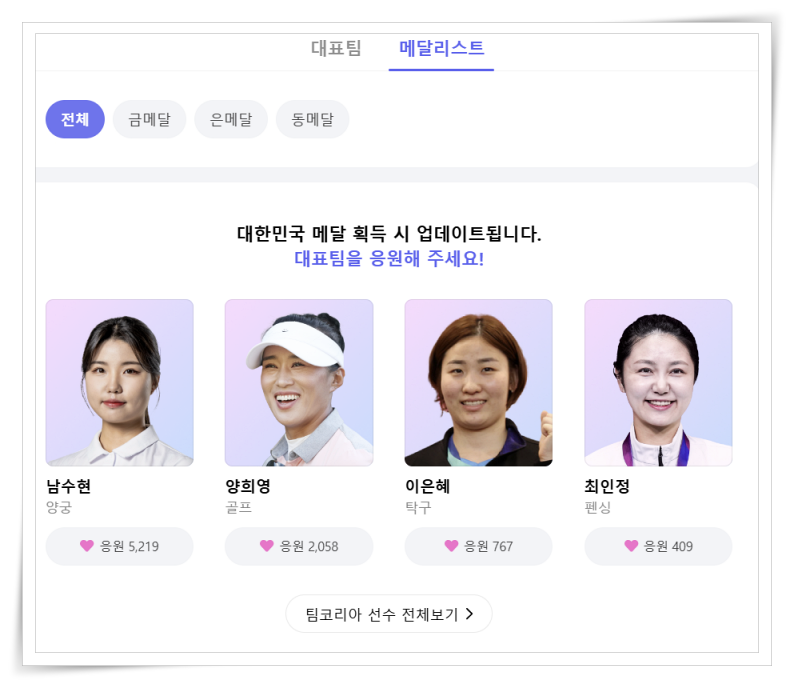 파리 올림픽 일정 실시간 결과