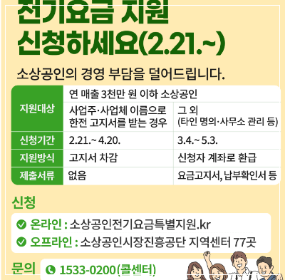 소상공인전기요금지원