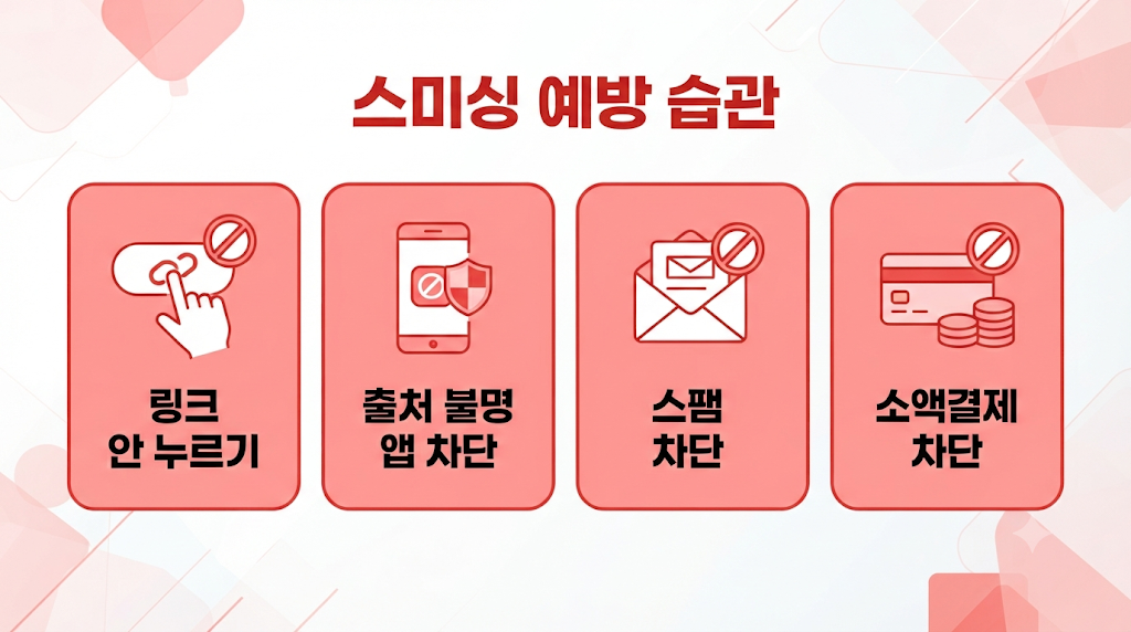 스미싱 예방 설정 체크리스트