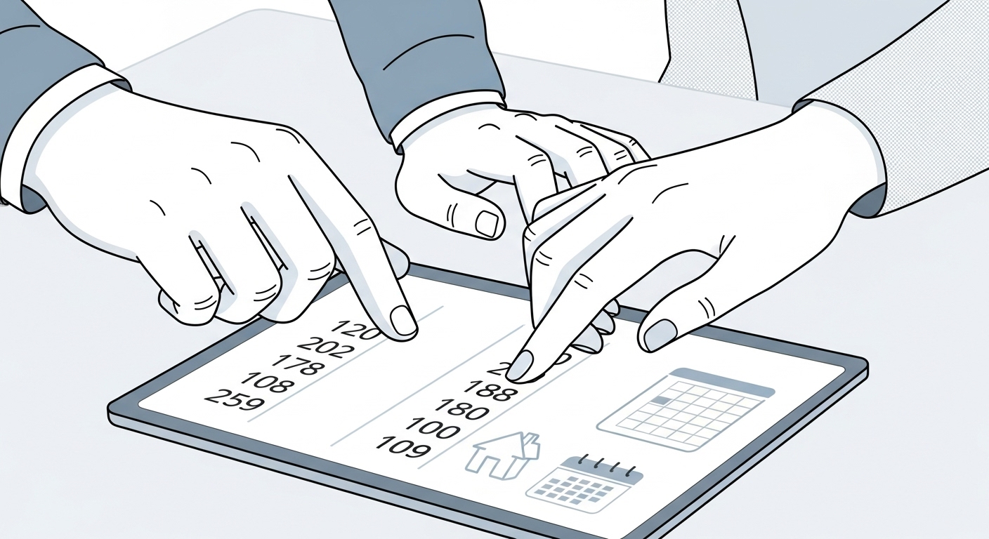 30대 신혼부부가 노트북으로 청약 가점을 신중하게 계산하며 미래를 계획하는 모습.