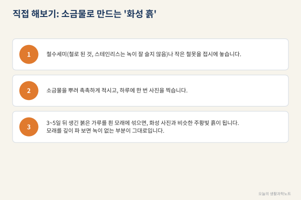 화성이 붉은 건 '녹' 때문? 녹슨 못으로 해보는 화성 색 실험