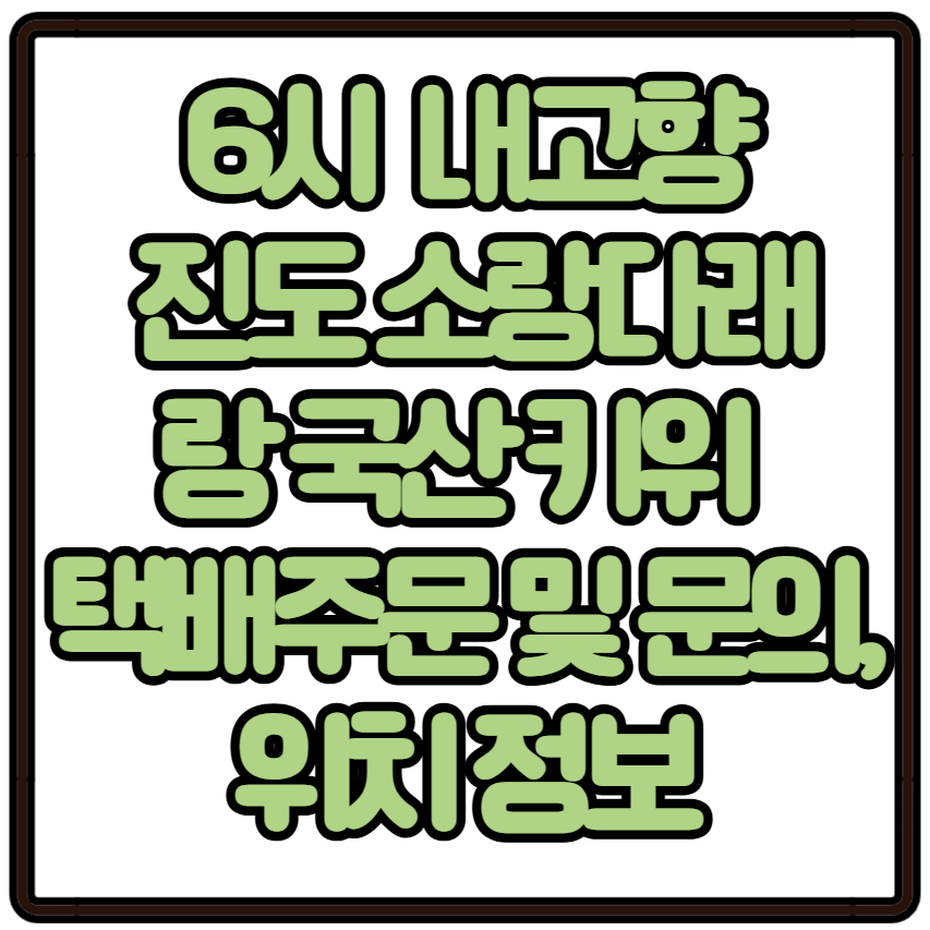 6시 내고향 진도 소랑다래랑 키위 국산 골드, 그린키위 택배주문 및 문의, 위치 정보