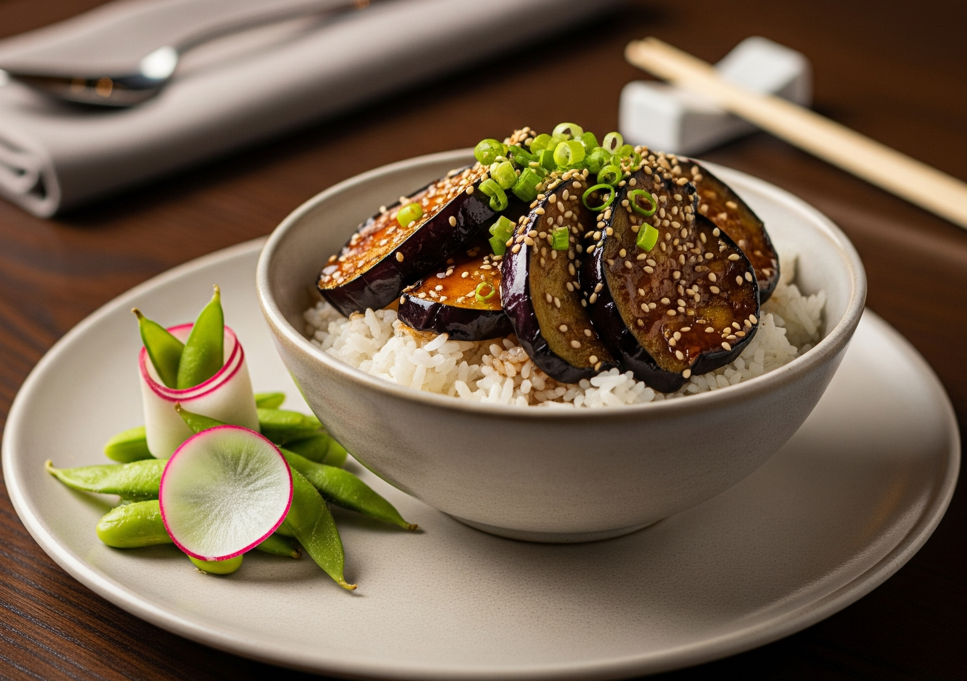 가지 데리야끼 덮밥