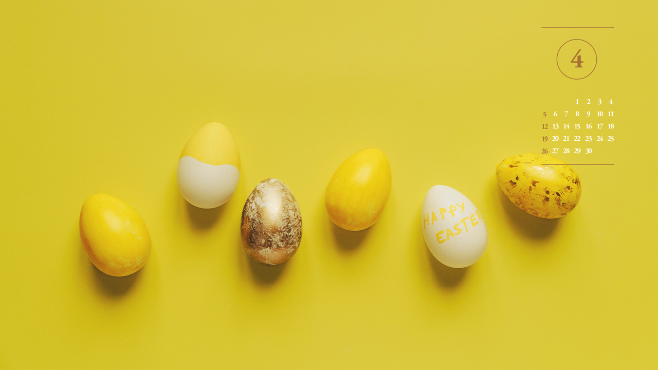 08 노란색 계란 A - 2026년4월 달력배경화면