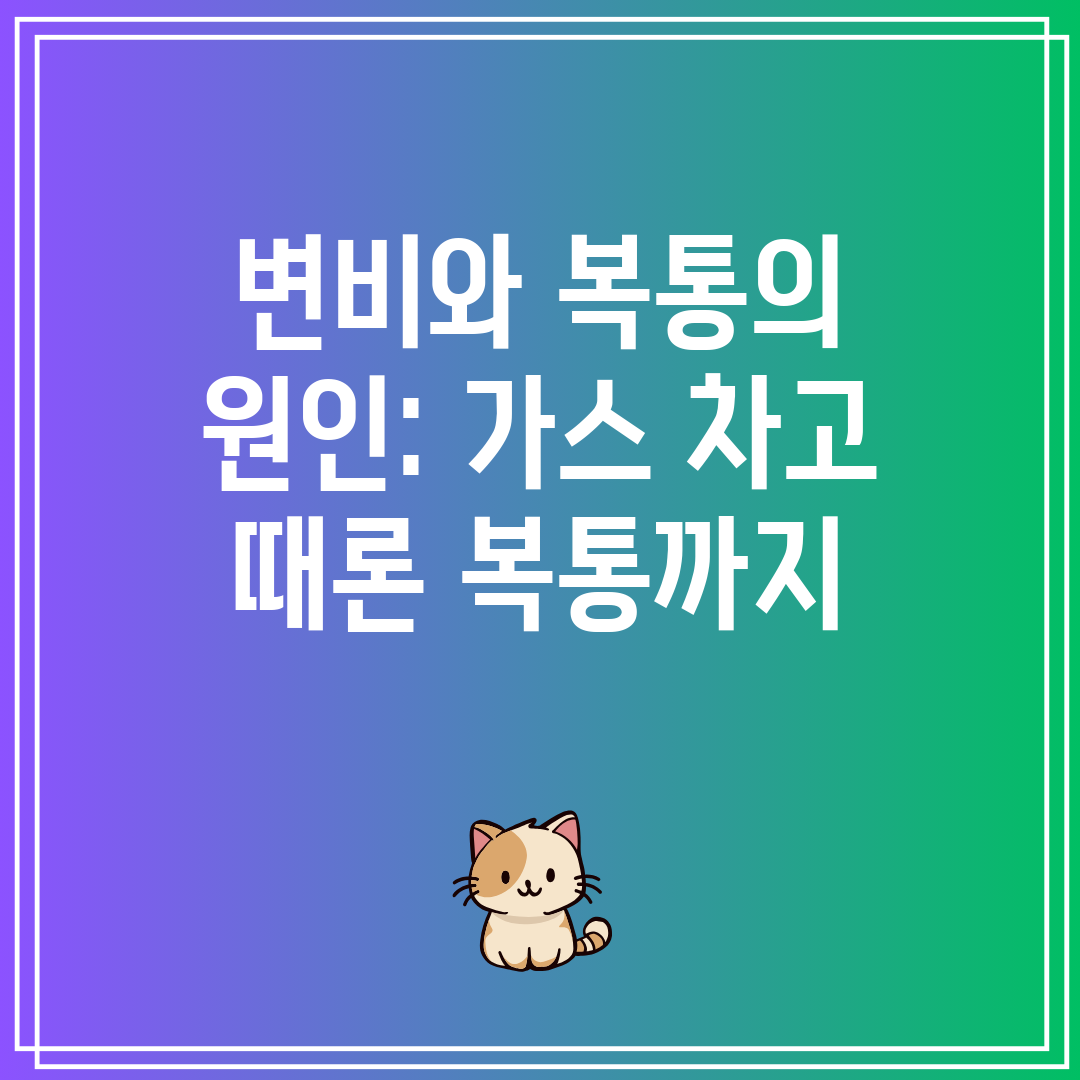 변비와 복통의 원인 가스 차고 때론 복통까지