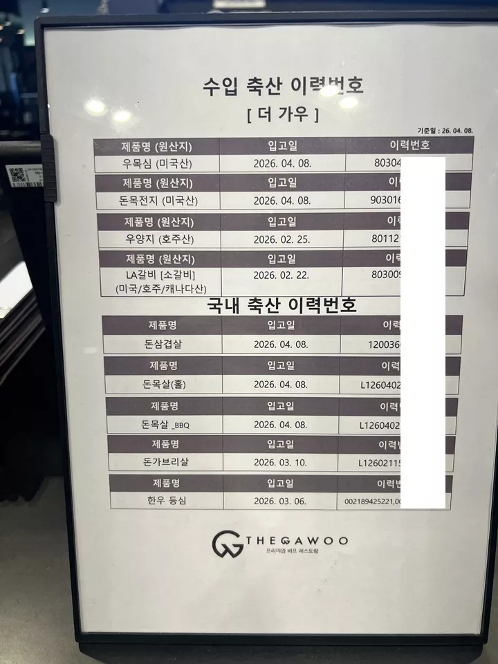 속초롯데리조트_숯불바베큐_더가우_고기이력