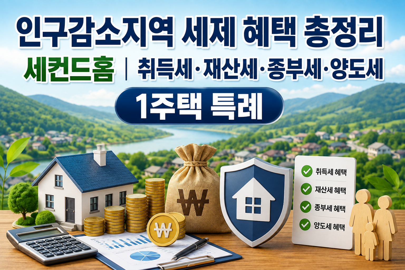 인구감소지역 세제 혜택 총정리|세컨드홈 취득세·재산세·종부세·양도세 1주택 특례 관련 사진