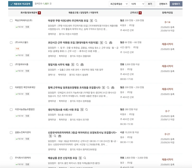 이천시청-일자리센터-채용정보-2025년9월