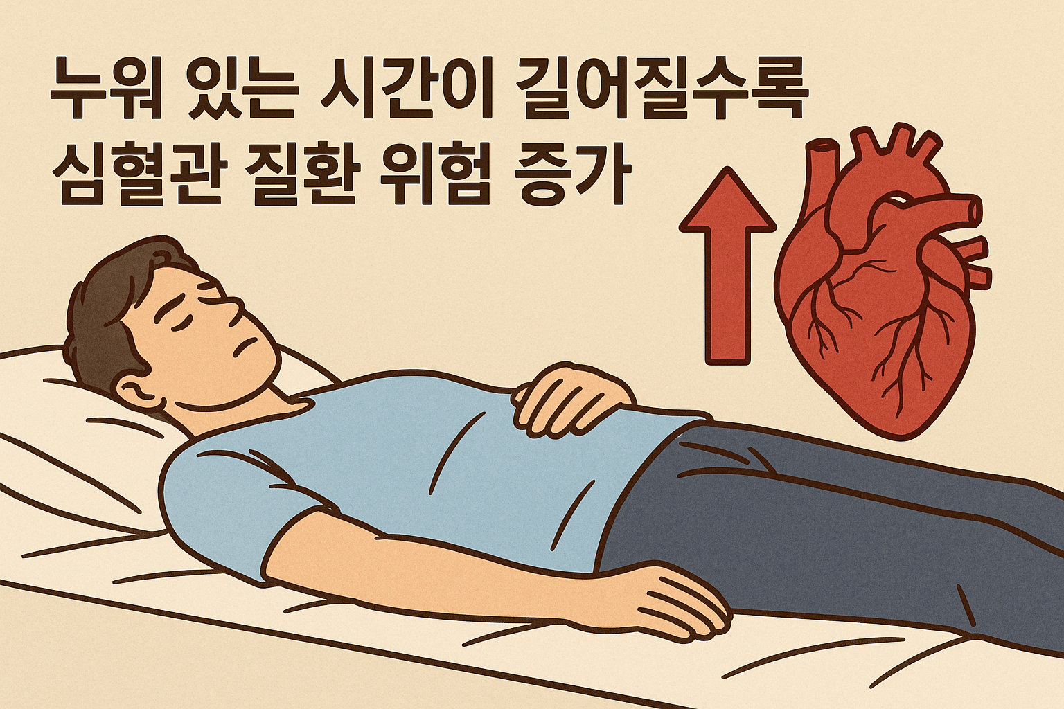 누워 있는 시간이 길어질수록 심혈관 질환 위험 증가