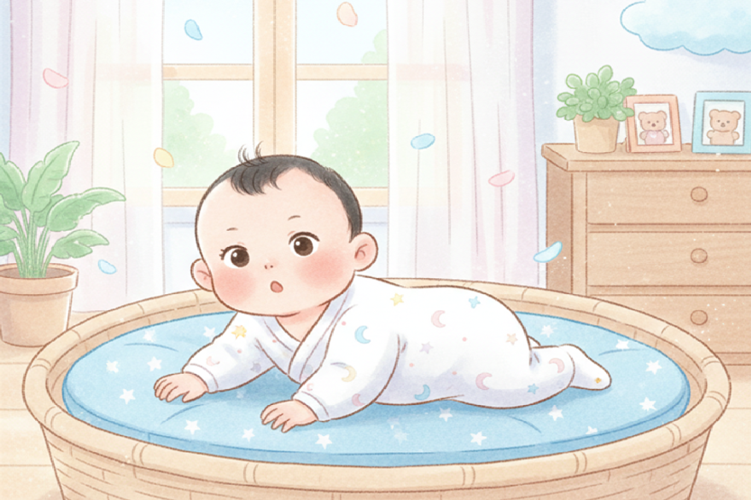생후 7주 아기 발달과 성장, 목 가누기