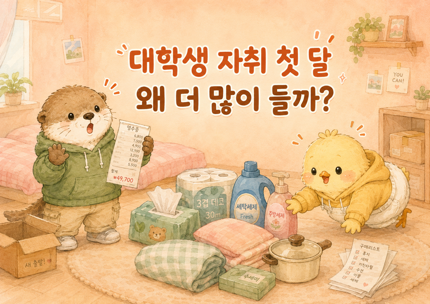 대학생 자취 첫 달 생활비가 더 드는 이유를 정리한 글