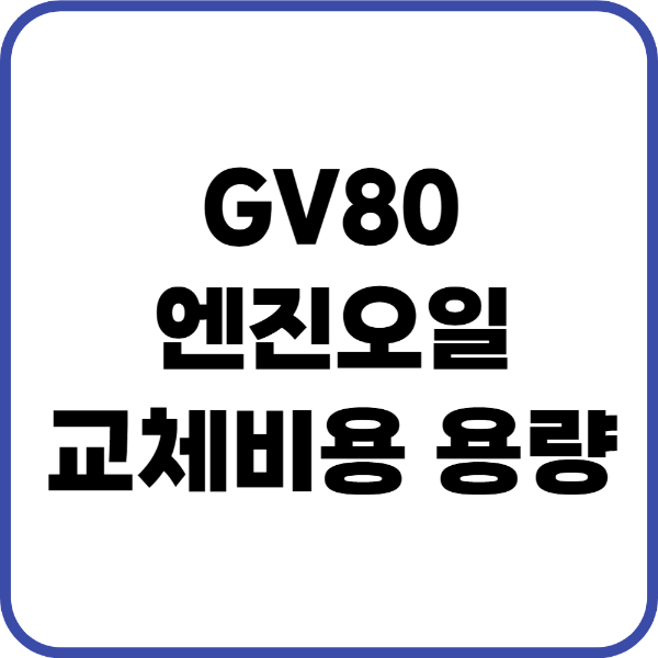 GV80 엔진오일