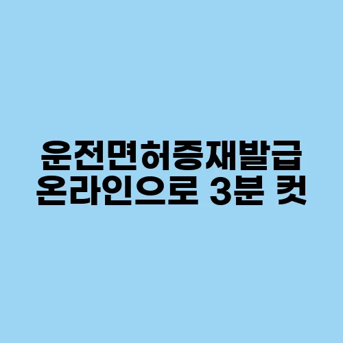 운전면허증재발급 온라인으로 3분 컷