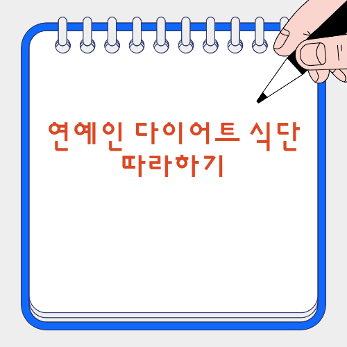 연예인 다이어트 식단