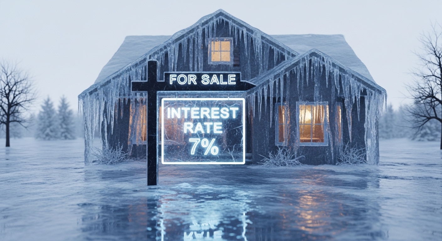 꽁꽁어른 호수집위의 SALE 이라는 간판이 써져있고 7% 가잇다