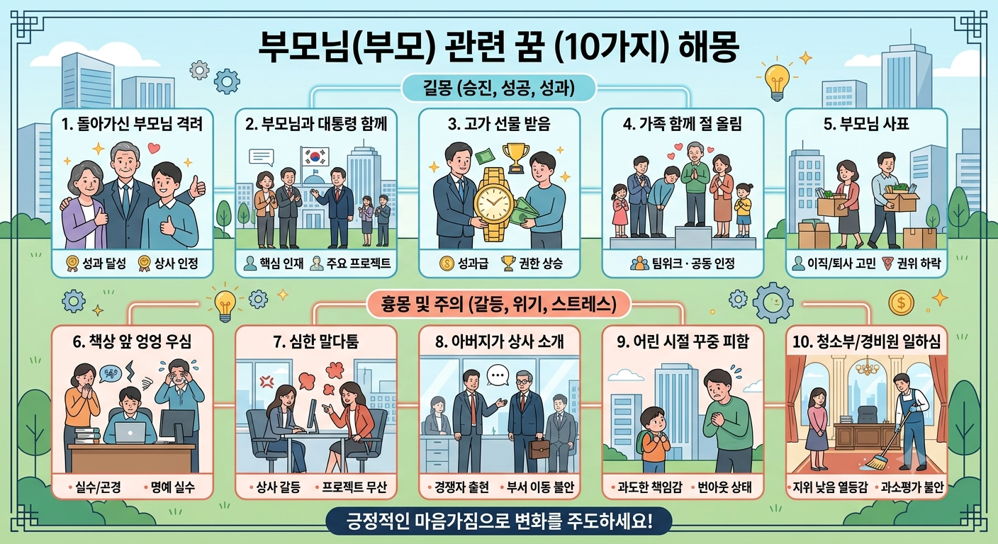 부모님(부모) 관련 가족 꿈해몽 10가지