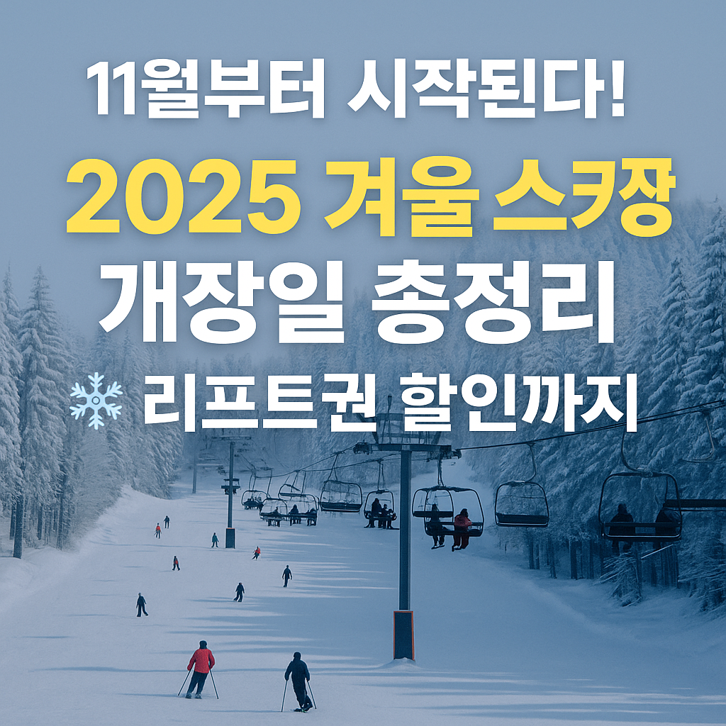 11월부터 시작된다! 2025 겨울 스키장 개장일 + 리프트권 할인까지 총정리
