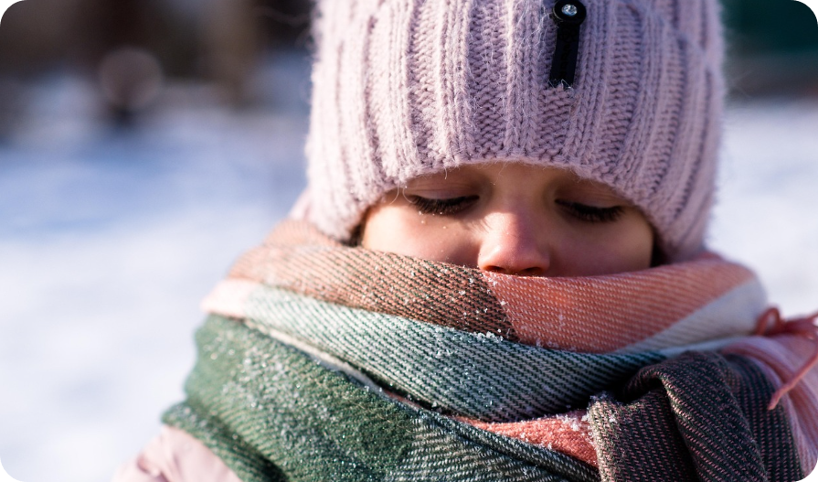 아이 겨울철 사진