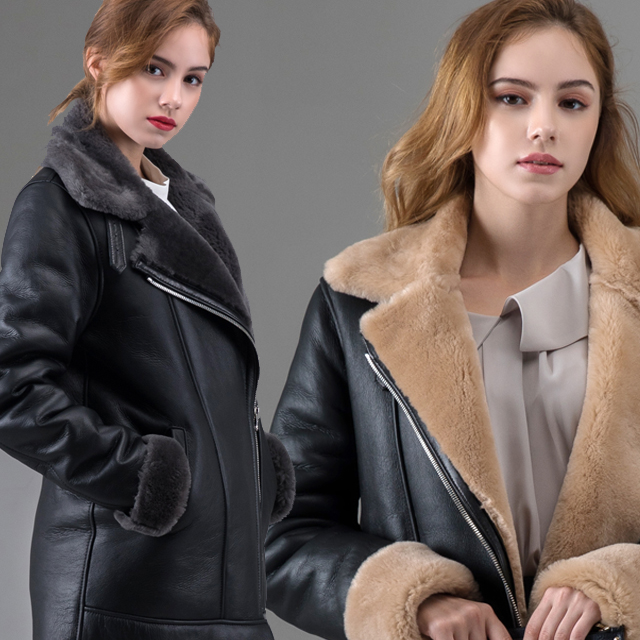 아크네 하프 리얼 여자양가죽무스탕 브라운/그레이