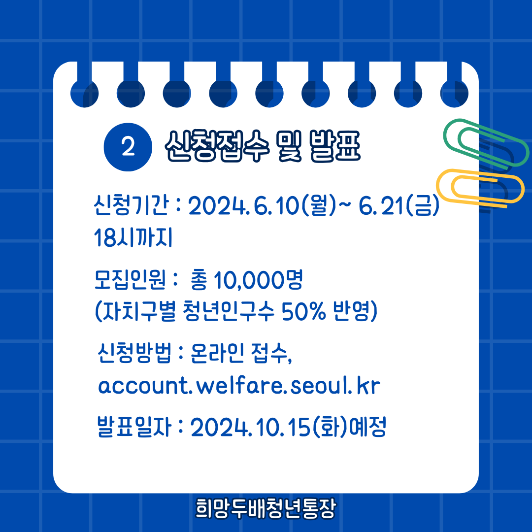 희망두배청년통장 신청방법