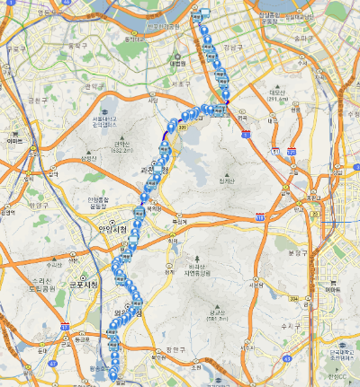 441번 버스 노선도