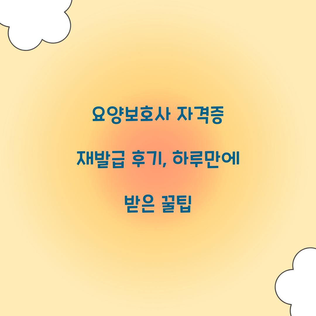 요양보호사 자격증 재발급 후기, 하루만에 받은 꿀팁  
