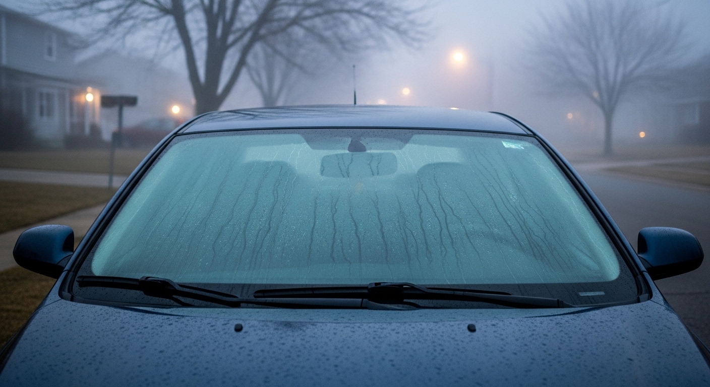 겨울 자동차 앞유리 성에 및 김서림 제거