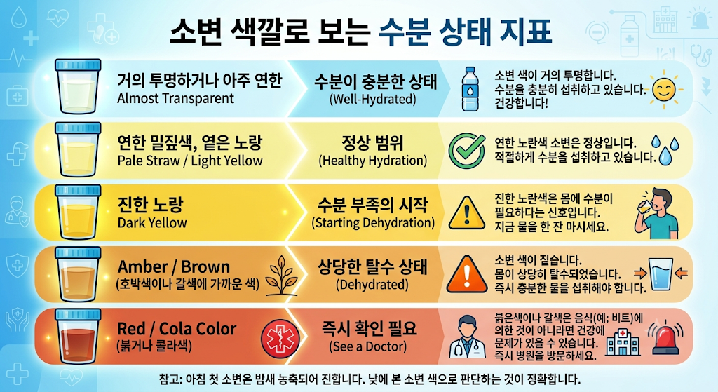 소변색깔로 보는 수분상태