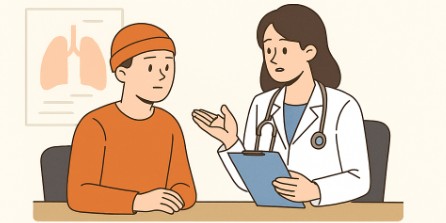 암환자와의 상담 이미지