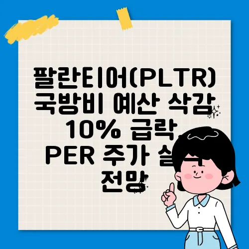 팔란티어(PLTR)국방비 예산 삭감 10% 급락, PER 주가 실적 전망